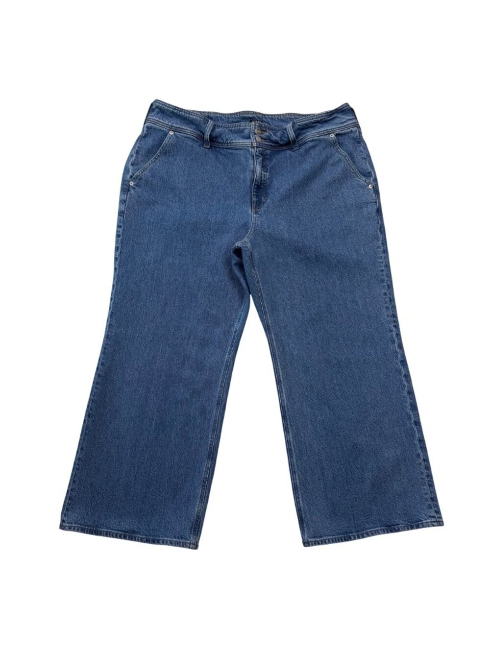 J.Crew Slim-Wide Jean Stacked Buttons Hi Rise Cropped Style CH884 Women Size 35